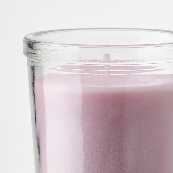 Ikea LUGNARE - Scented candle in glass, Jasmine/pink, 20 hr