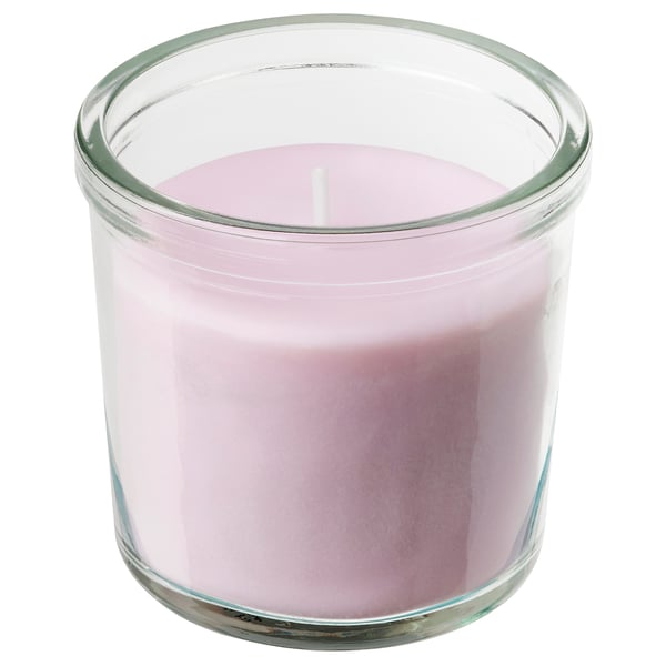 LUGNARE scented candle in glass, Jasmine/pink, 20 h