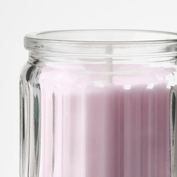 Ikea LUGNARE - Scented candle in glass, Jasmine/pink, 12 hr