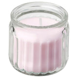 LUGNARE scented candle in glass, Jasmine/pink, 12 hr