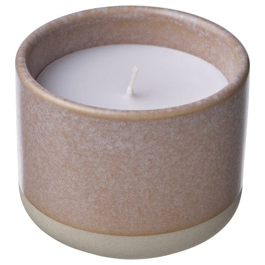 Ikea LUGNARE - Scented Candle/Ceramic Vase, Jasmine/Pink,25 h