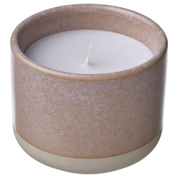 LUGNARE scented candle in ceramic jar, Jasmine/pink, 25 hr