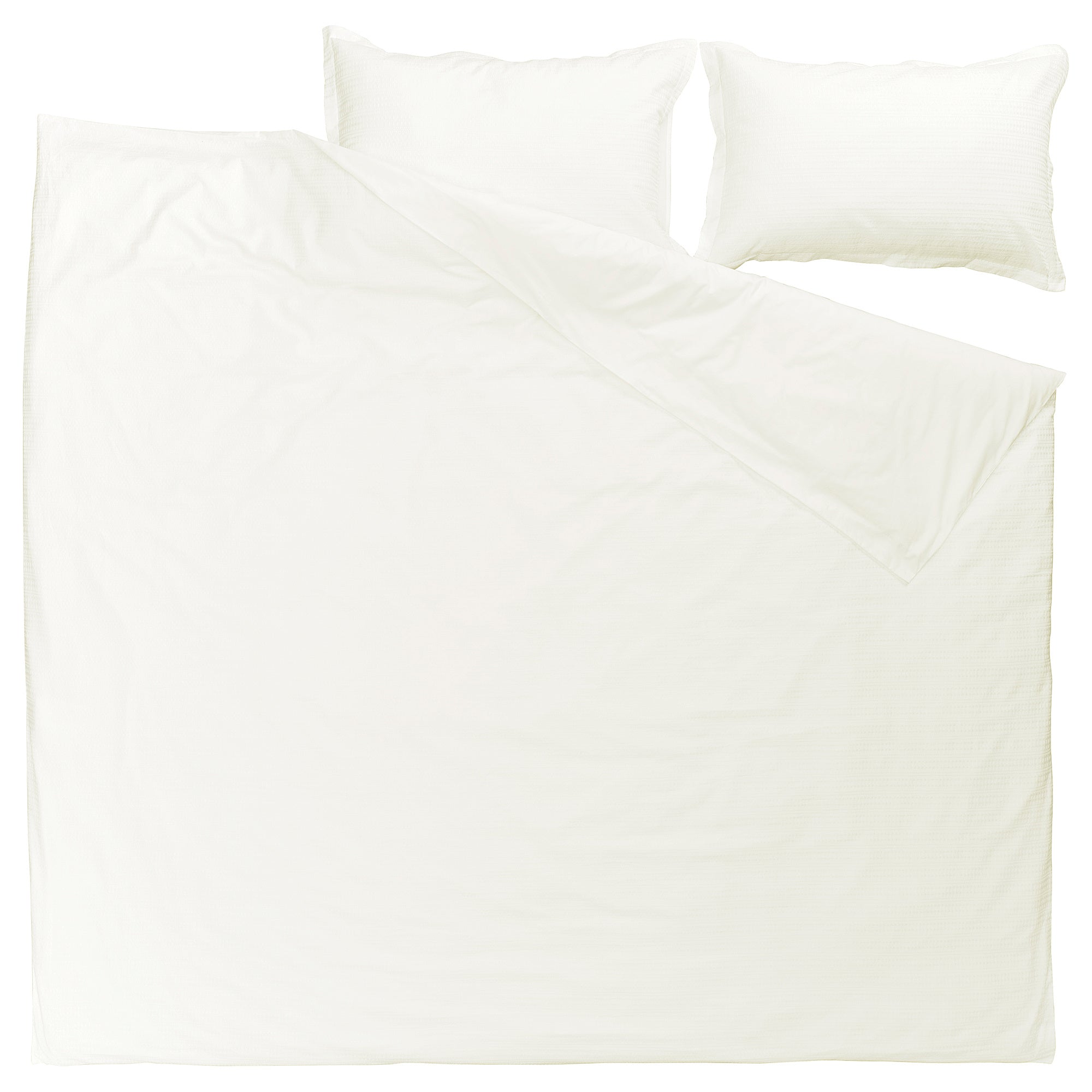 LUKTVICKER duvet cover and 2 pillowcases, white, 240x220/50x80 cm