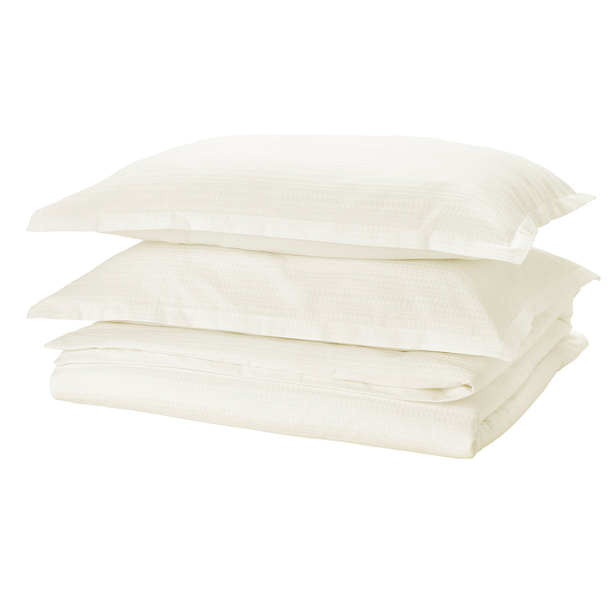 LUKTVICKER duvet cover and 2 pillowcases, white, 240x220/50x80 cm