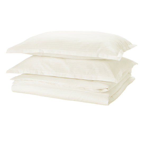 LUKTVICKER duvet cover and 2 pillowcases, white, 220x240 cm