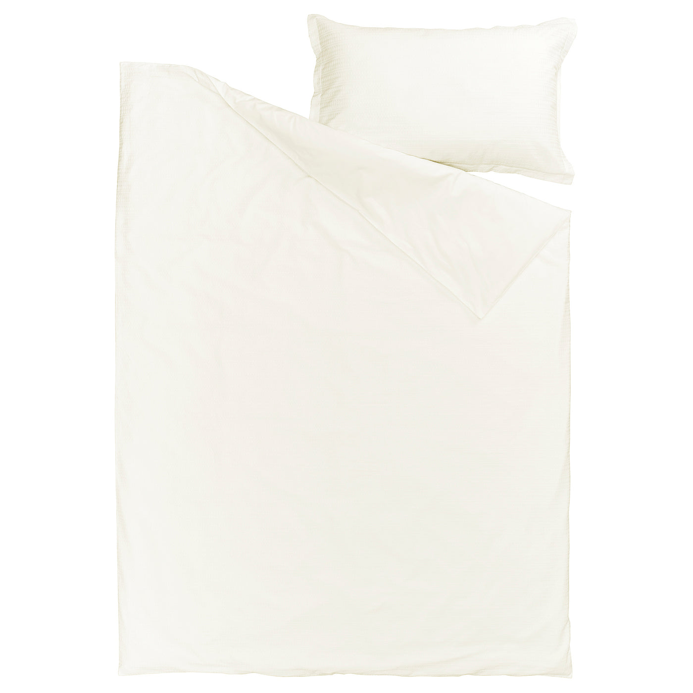 LUKTVICKER duvet cover and pillowcase, white, 150x200/50x80 cm