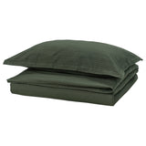 LUKTVICKER duvet cover and pillowcase, dark green, 150x200/50x80 cm
