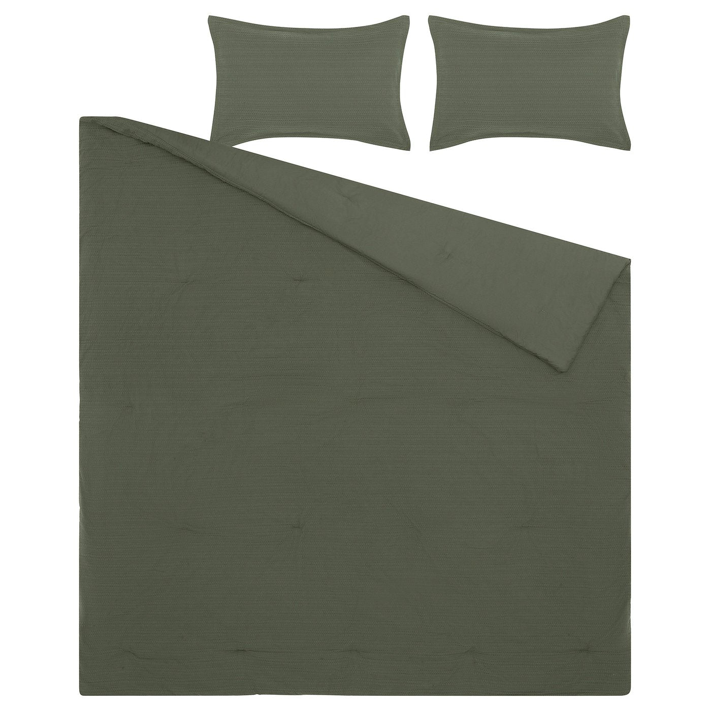 LUKTVICKER comforter set, green, 240x220/50x80 cm