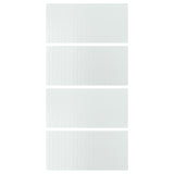 LUNDBRÄSMA 4 panels for sliding door frame, checkered glass, 100x201 cm