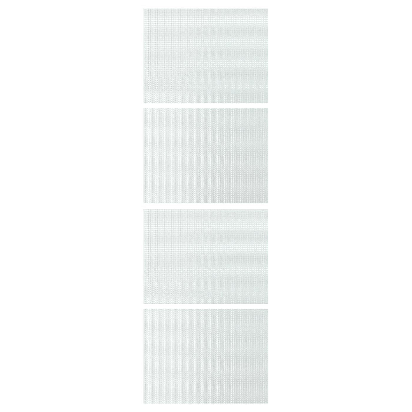 LUNDBRÄSMA 4 panels for sliding door frame, checkered glass, 75x236 cm
