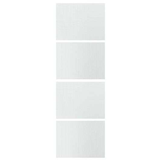 LUNDBRÄSMA 4 panels for sliding door frame, checkered glass, 75x236 cm
