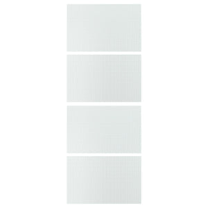 LUNDBRÄSMA 4 panels for sliding door frame, checkered glass, 75x201 cm