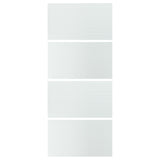 LUNDBRÄSMA 4 panels for sliding door frame, checkered glass, 100x236 cm