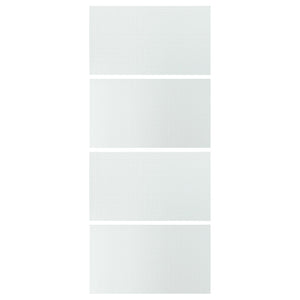 LUNDBRÄSMA 4 panels for sliding door frame, checkered glass, 100x236 cm