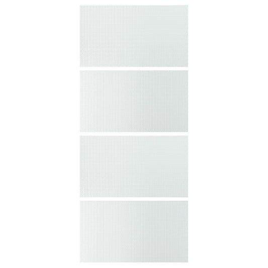 LUNDBRÄSMA 4 panels for sliding door frame, checkered glass, 100x236 cm