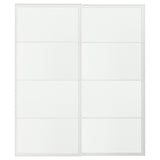 LUNDBRÄSMA pair of sliding doors, white/checkered glass, 200x236 cm