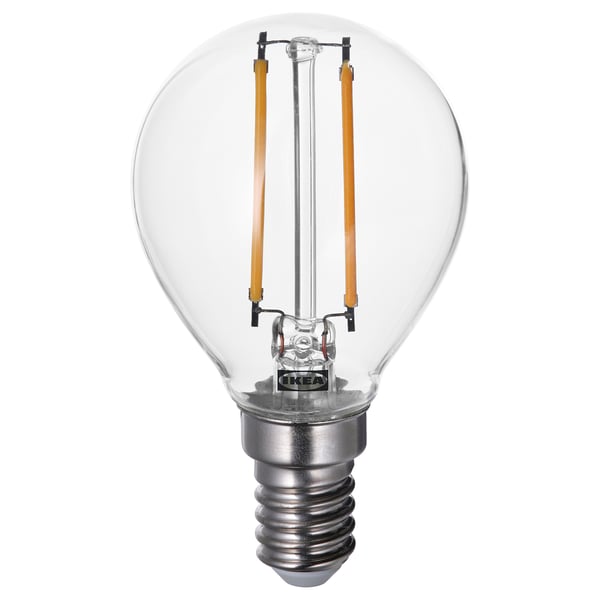 LUNNOM LED bulb E14 150 lumen, globe clear, 45 mm