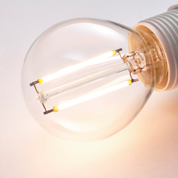 LUNNOM - LED bulb E14 150 lumen, globe clear, 45 mm