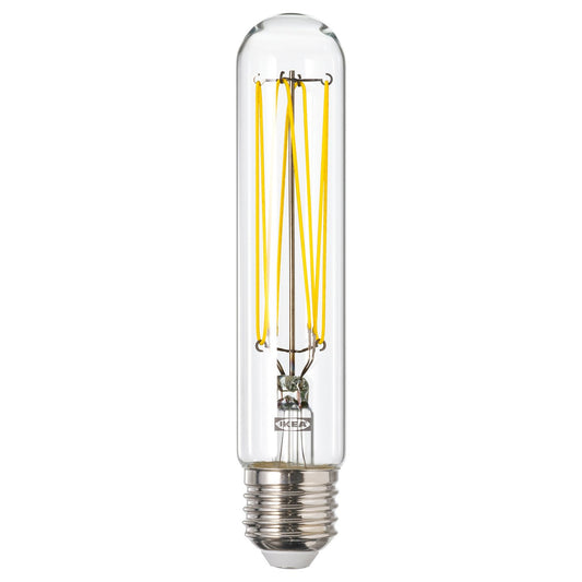 LUNNOM LED bulb E27 250 lumen, dimmable/tube-shaped clear glass, 30 mm
