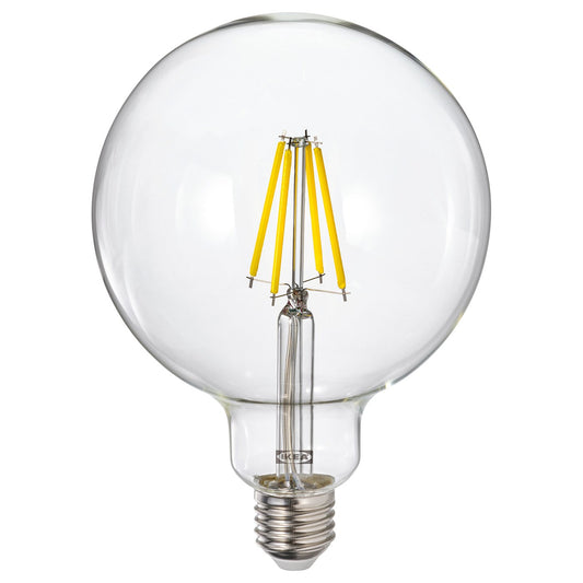 LUNNOM LED bulb E27 806 lumen, dimmable/globe clear glass, 125 mm