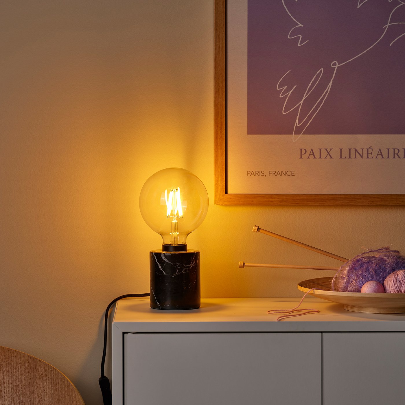 LUNNOM LED bulb E27 806 lumen, dimmable/globe clear glass, 125 mm