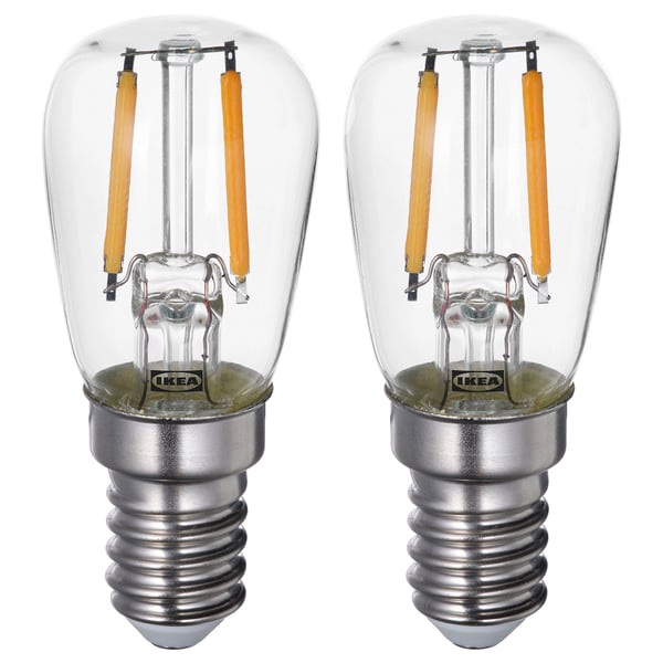 LUNNOM LED sign bulb E14 100 lumen, clear, 26 mm, 2 pack