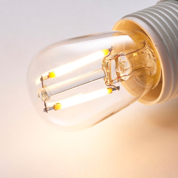 LUNNOM LED sign bulb E14 100 lumen, clear, 26 mm, 2 pack