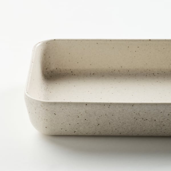 LYCKAD oven/serving dish set of 2, light beige/red-brown