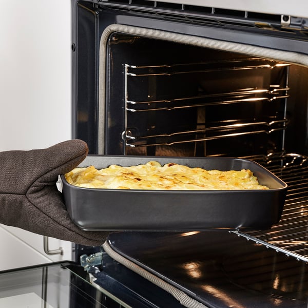 LYCKAD oven/serving dish set of 2, dark grey