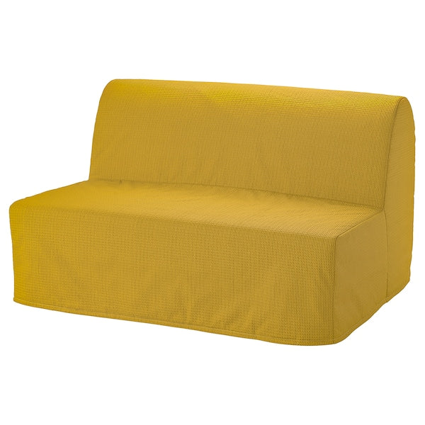 LYCKSELE - 2-seater sofa bed cover, yellow Vansbro