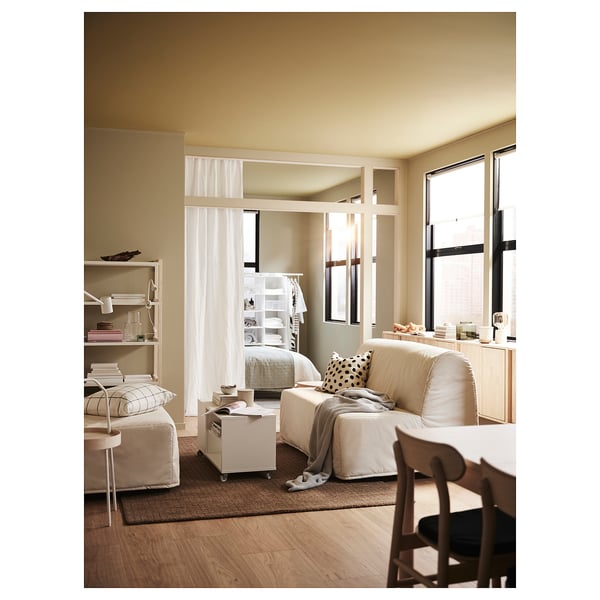 LYCKSELE LÖVÅS 2-seat sofa-bed, Ransta natural, 142x87x100 cm