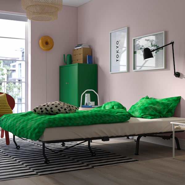 LYCKSELE LÖVÅS 2-seat sofa-bed, Vansbro yellow, 142x87x100 cm