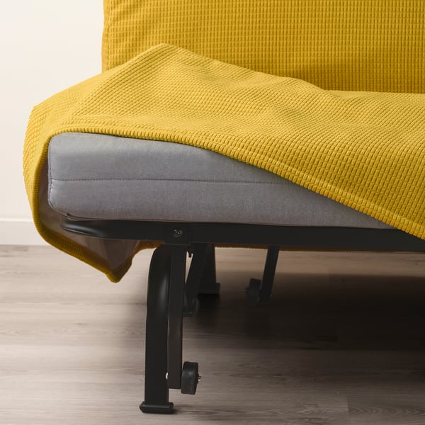 LYCKSELE LÖVÅS 2-seat sofa-bed, Vansbro yellow, 142x87x100 cm