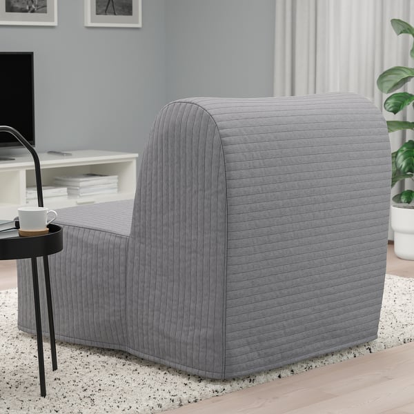 LYCKSELE LÖVÅS chair-bed, Knisa light grey, 80x87x100 cm