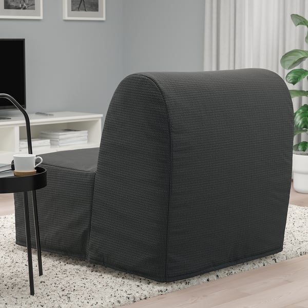 LYCKSELE LÖVÅS chair-bed, Vansbro dark grey, 188x80 cm