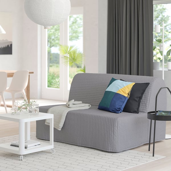 LYCKSELE MURBO 2-seat sofa-bed, Knisa light grey, 142x87x100 cm