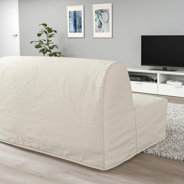 LYCKSELE MURBO 2-seat sofa-bed, Ransta natural, 142x87x100 cm