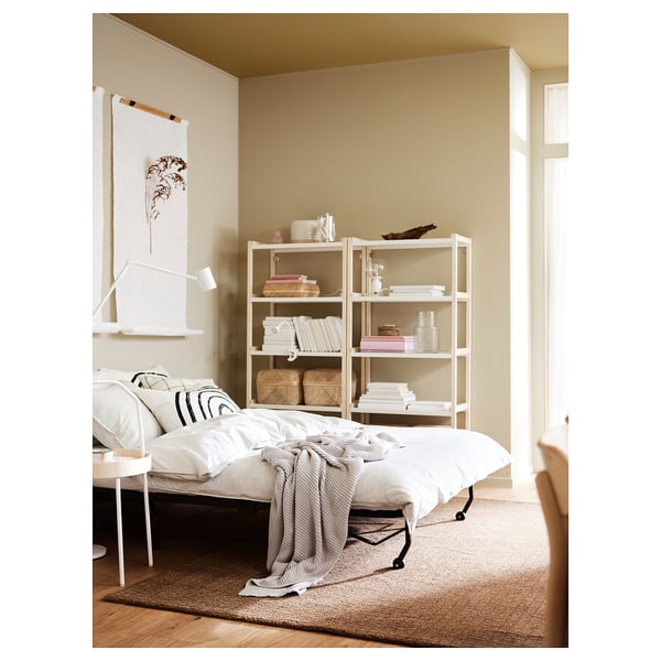 LYCKSELE MURBO 2-seat sofa-bed, Ransta natural, 142x87x100 cm