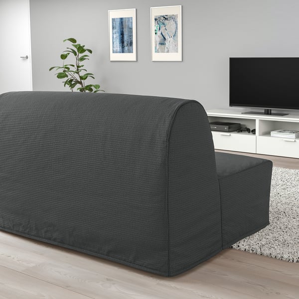 LYCKSELE MURBO 2-seat sofa-bed, Vansbro dark grey, 142x87x100 cm