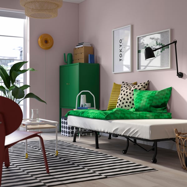 LYCKSELE MURBO chair-bed, Grindtorp multicolour, 80x87x100 cm