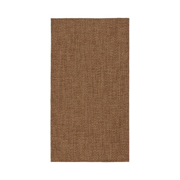 LYDERSHOLM rug flatwoven, in/outdoor, medium brown, 80x150 cm