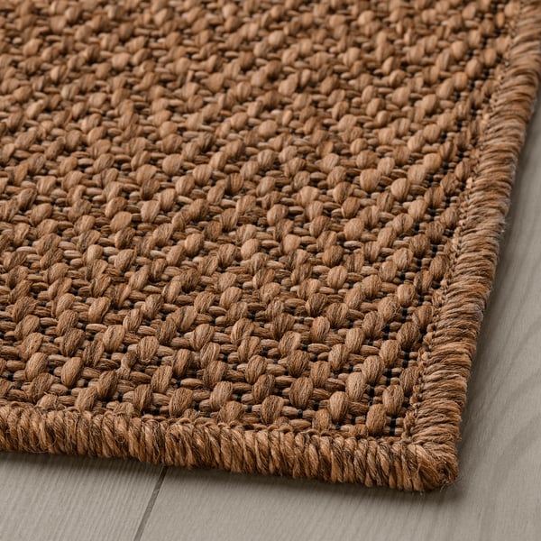 LYDERSHOLM - Rug flatwoven, in/outdoor, medium brown, 200x300 cm