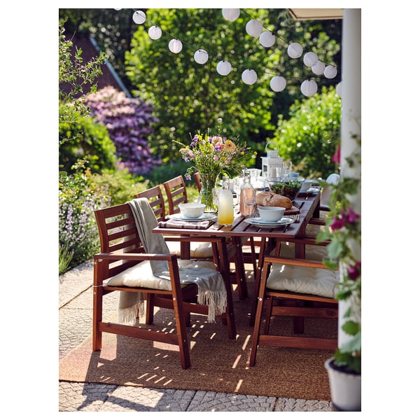 LYDERSHOLM rug flatwoven, in/outdoor, medium brown, 200x300 cm
