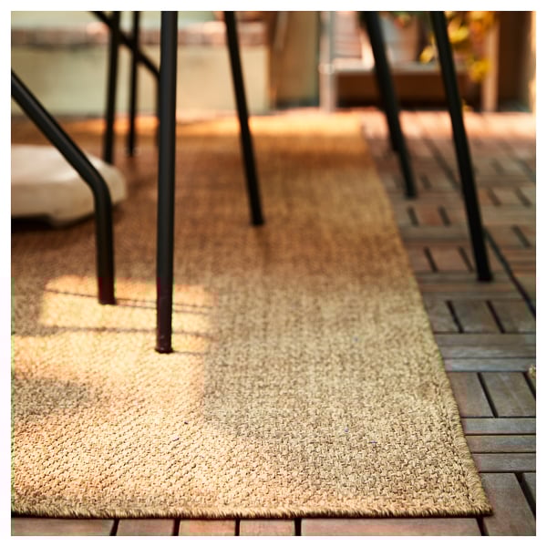 LYDERSHOLM - Rug flatwoven, in/outdoor, medium brown, 200x300 cm