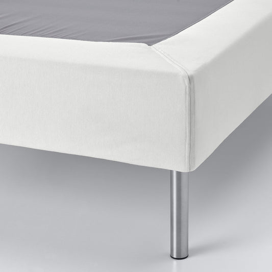 LYNGÖR slatted mattress base, incl leg/white, 140x200 cm