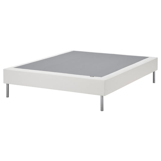 LYNGÖR slatted mattress base, incl leg/white, 140x200 cm