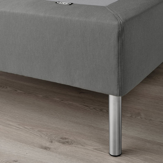 LYNGÖR slatted mattress base, incl leg/dark grey, 160x200 cm