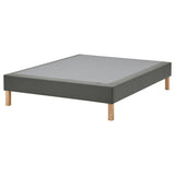 LYNGÖR slatted mattress base, incl leg/dark grey, 140x200 cm
