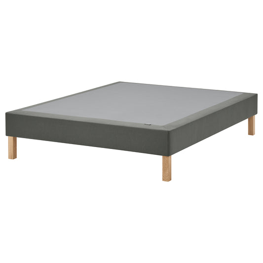 LYNGÖR slatted mattress base, incl leg/dark grey, 160x200 cm