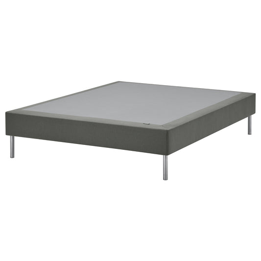 LYNGÖR slatted mattress base, incl leg/dark grey, 140x200 cm